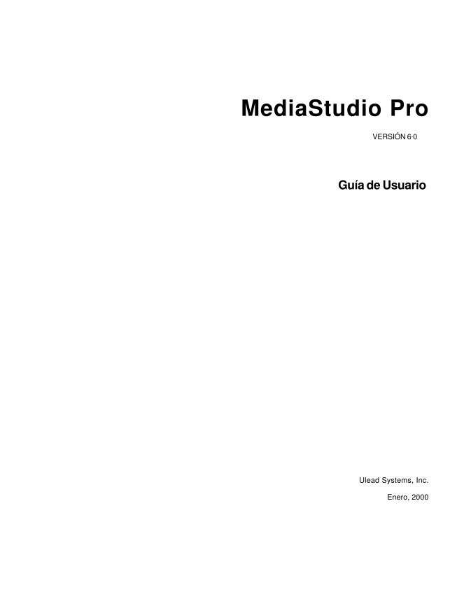 Imágen de pdf MediaStudio Pro versión 6.0 - Guía de Usuario