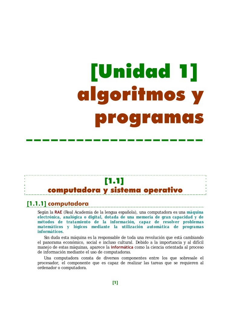 Imágen de pdf Programación C++ - [Unidad 1] algoritmos y programas
