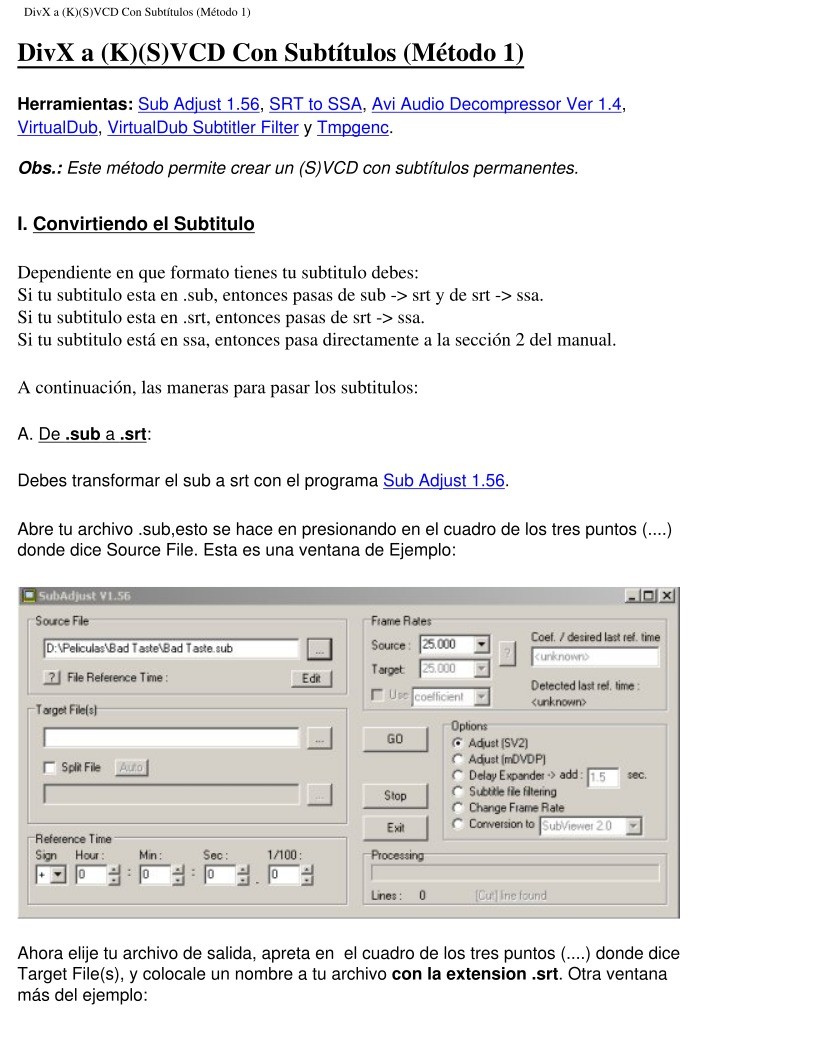 Imágen de pdf DivX a (K)(S)VCD Con Subtítulos (Método 1)