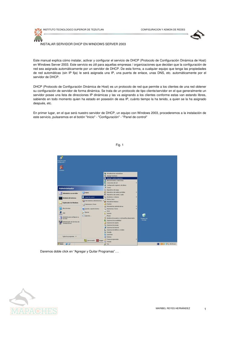 Imágen de pdf Instalar servidor DHCP en Windows Server 2003
