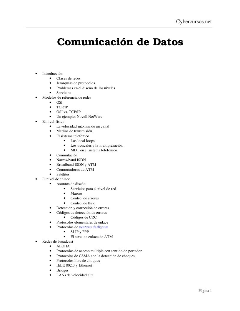 Imágen de pdf Comunicación de Datos