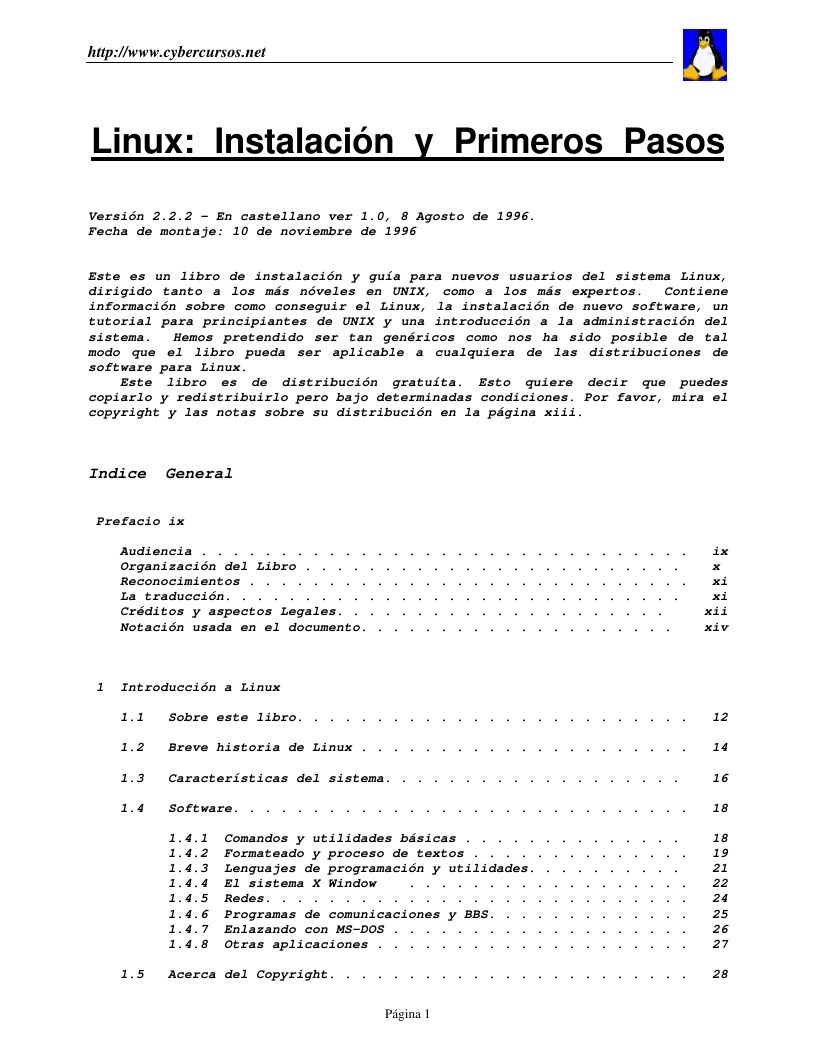 Imágen de pdf Linux: Instalación y Primeros Pasos