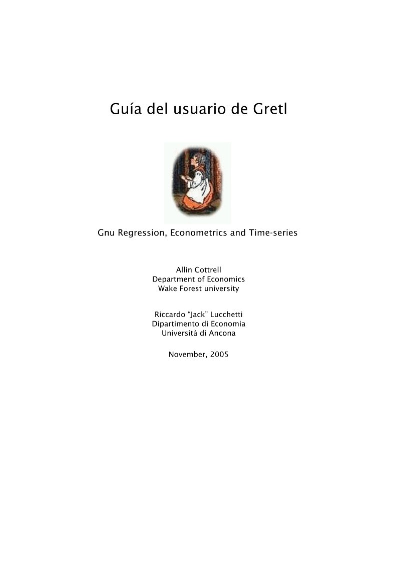 Imágen de pdf Guía del usuario de Gretl