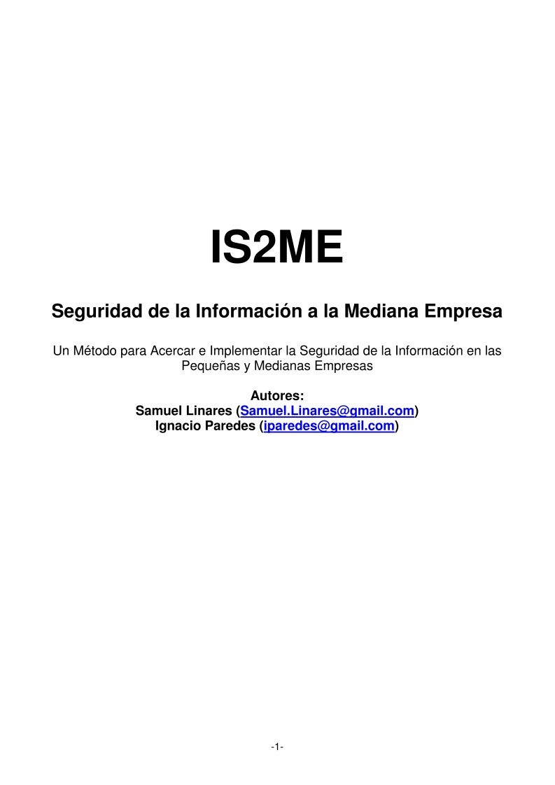 Imágen de pdf IS2ME Seguridad de la Información a la Mediana Empresa
