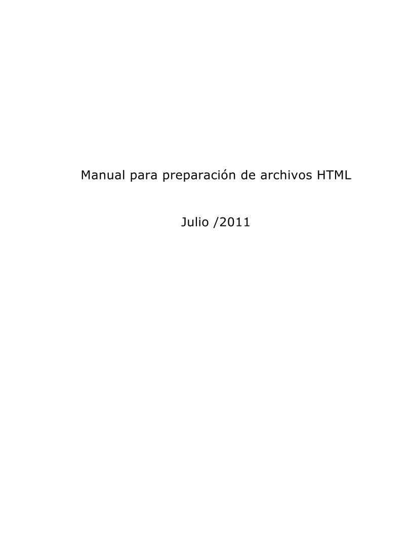 Imágen de pdf Manual para preparación de archivos HTML