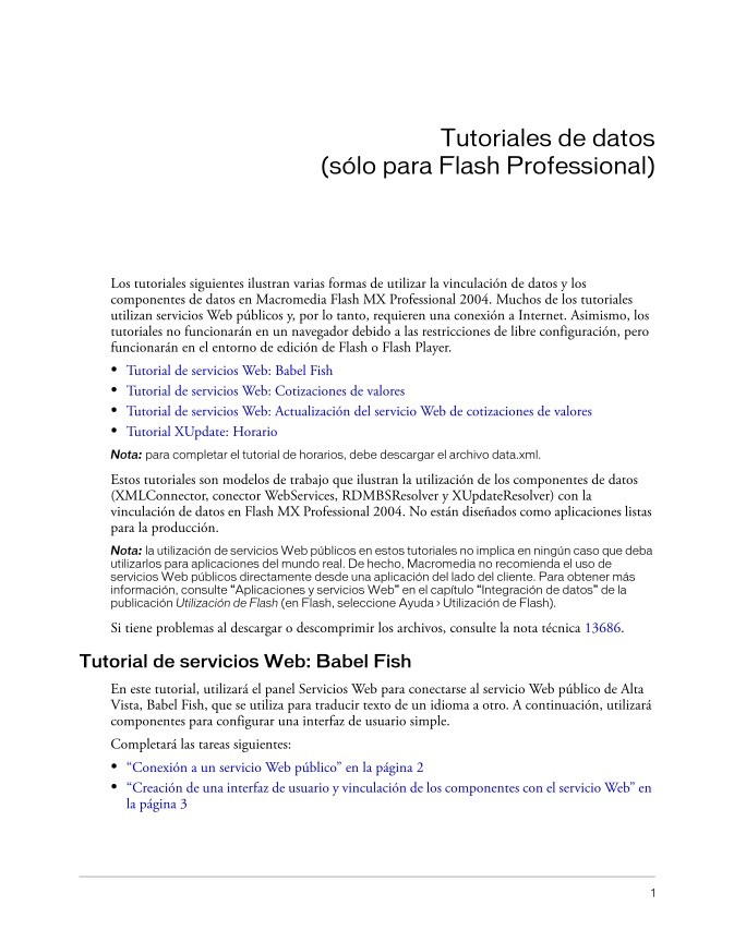 Imágen de pdf Tutoriales de datos (sólo para Flash Professional)