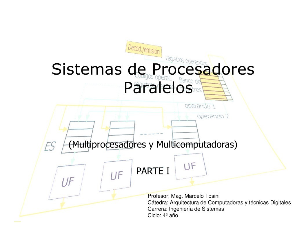 Imágen de pdf Sistemas de Procesadores paralelos
