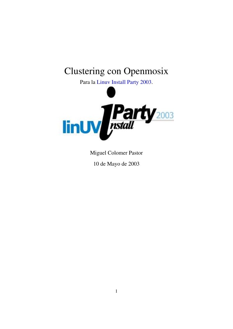 Imágen de pdf Clustering con Openmosix