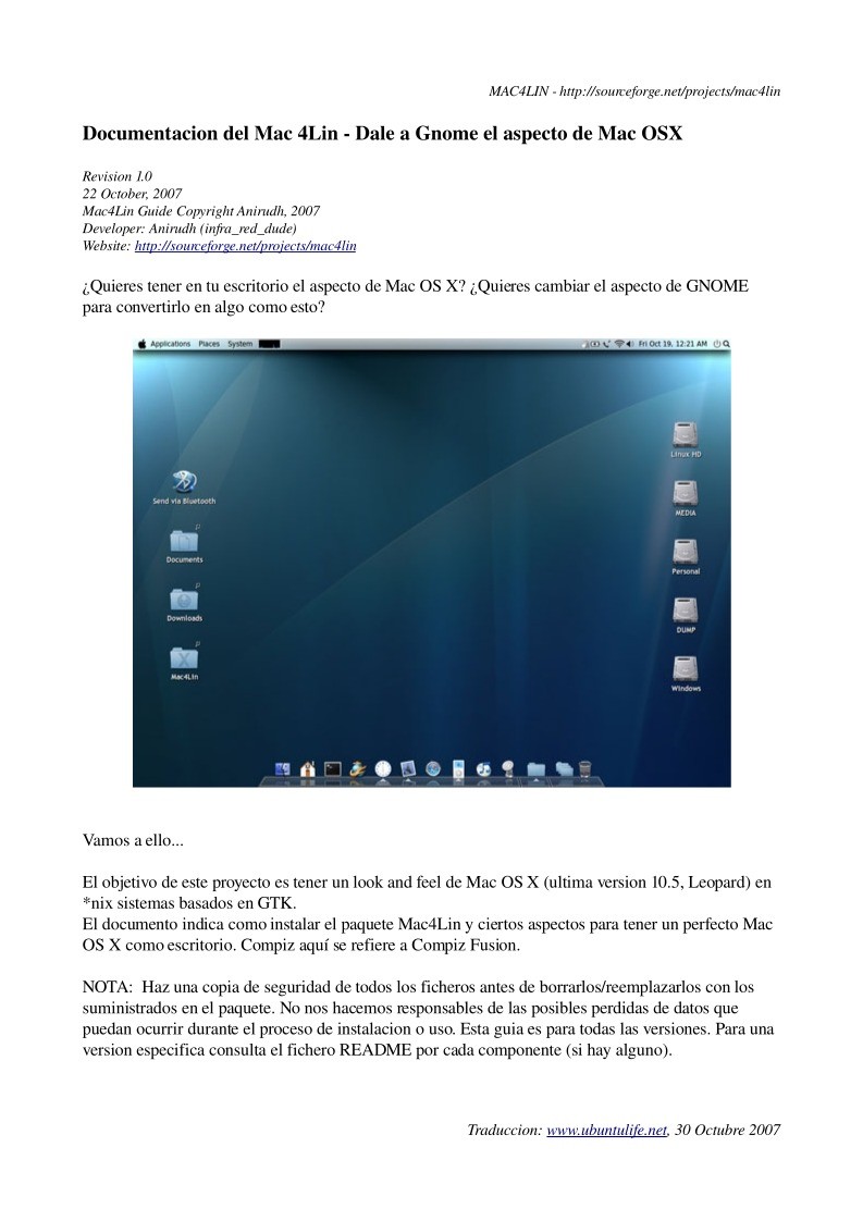 Imágen de pdf Documentacion del Mac 4Lin - Dale a Gnome el aspecto de Mac OSX