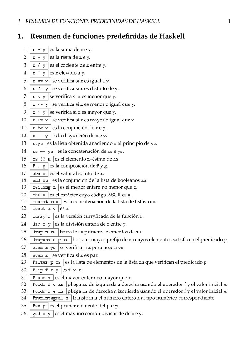 Imágen de pdf RESUMEN DE FUNCIONES PREDEFINIDAS DE HASKELL