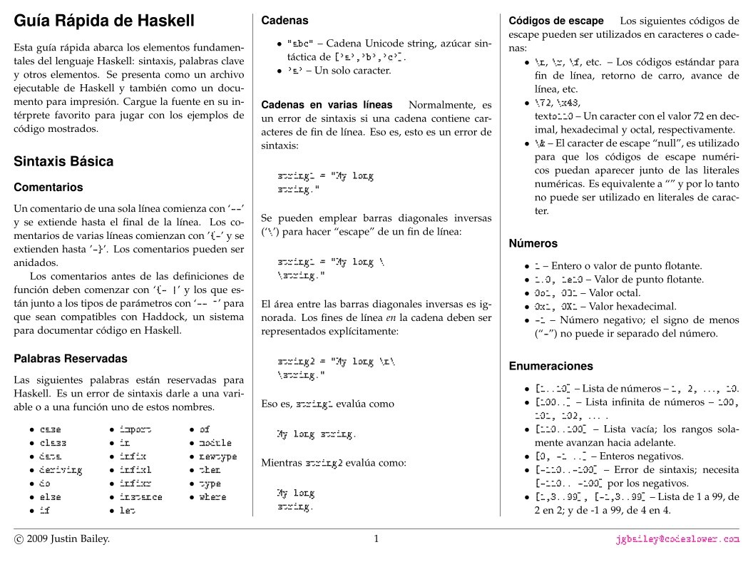 Imágen de pdf Guía Rápida de Haskell
