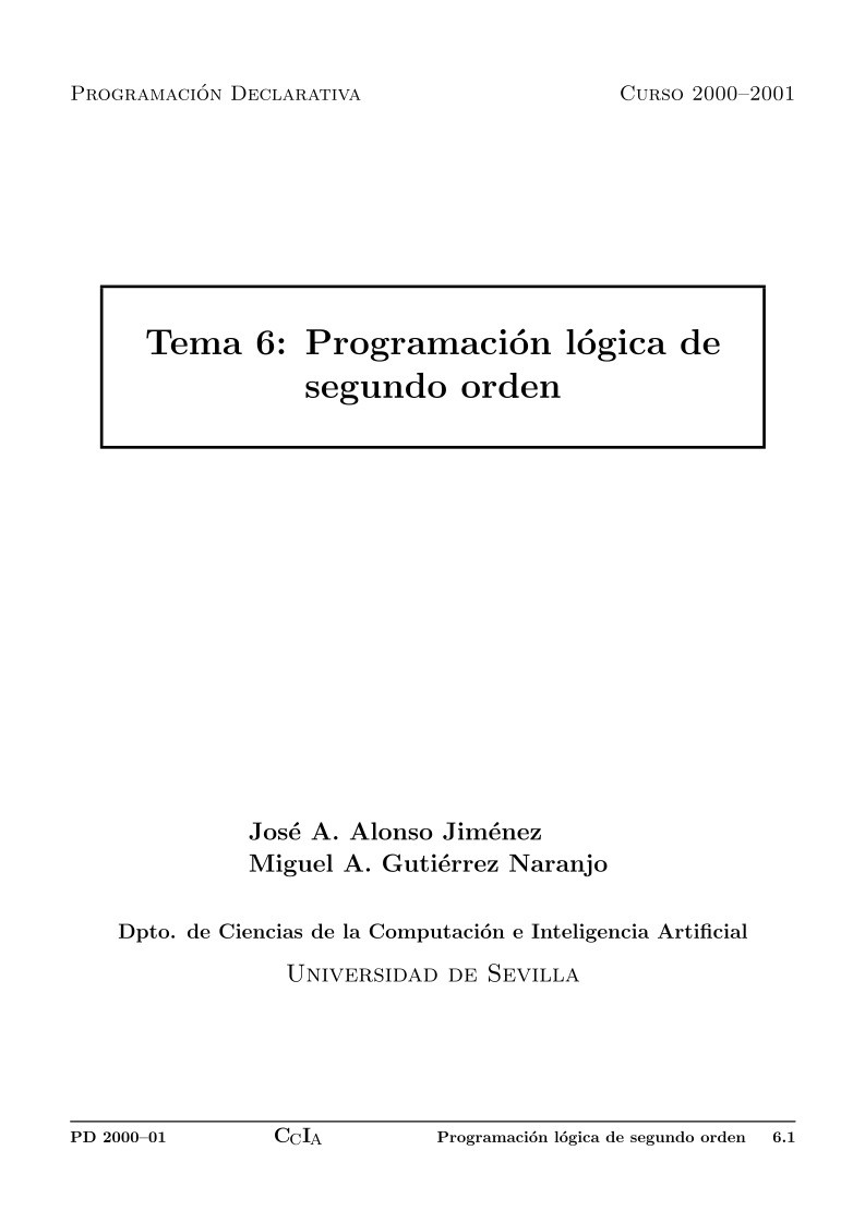 Imágen de pdf Tema 6: Programación lógica de segundo orden