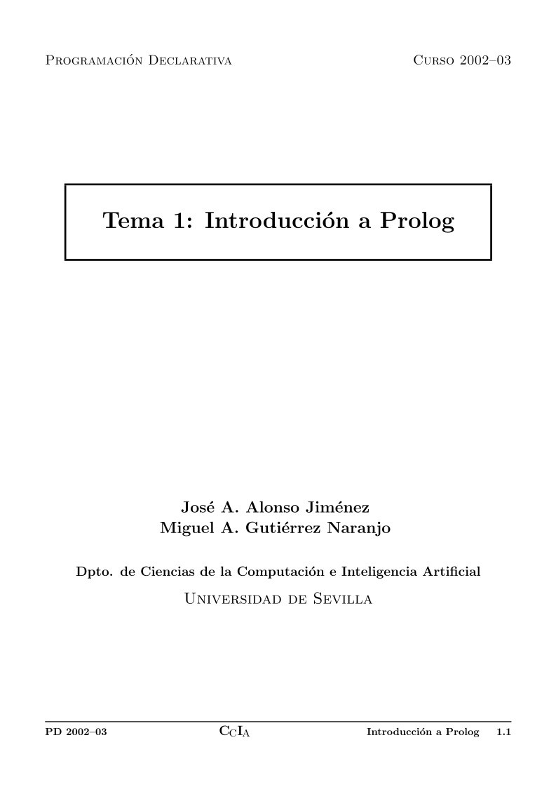 Imágen de pdf Tema 1: Introducción a Prolog