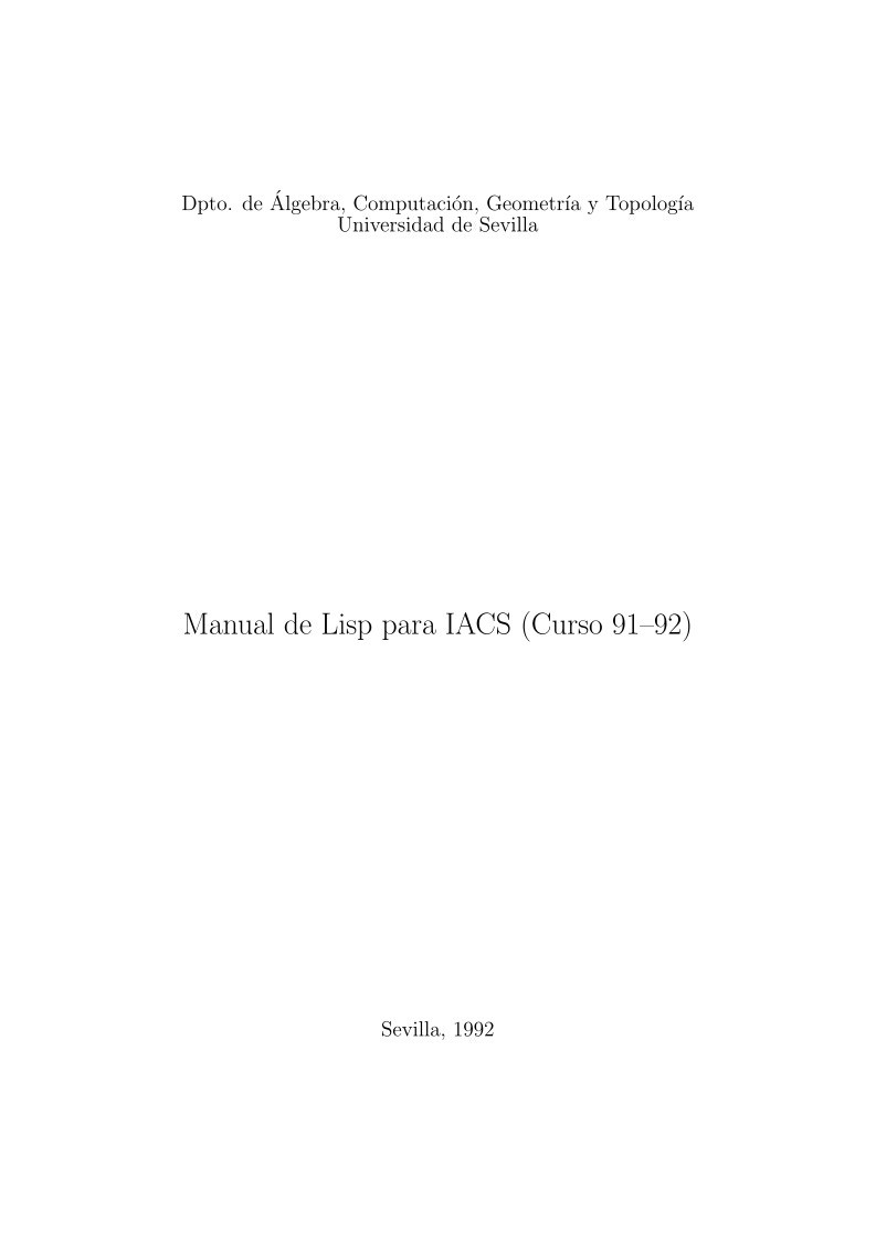 Imágen de pdf Manual de Lisp para IACS