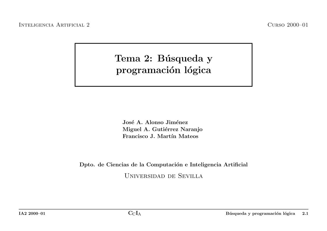 Imágen de pdf Tema 2: Búsqueda y programación lógica