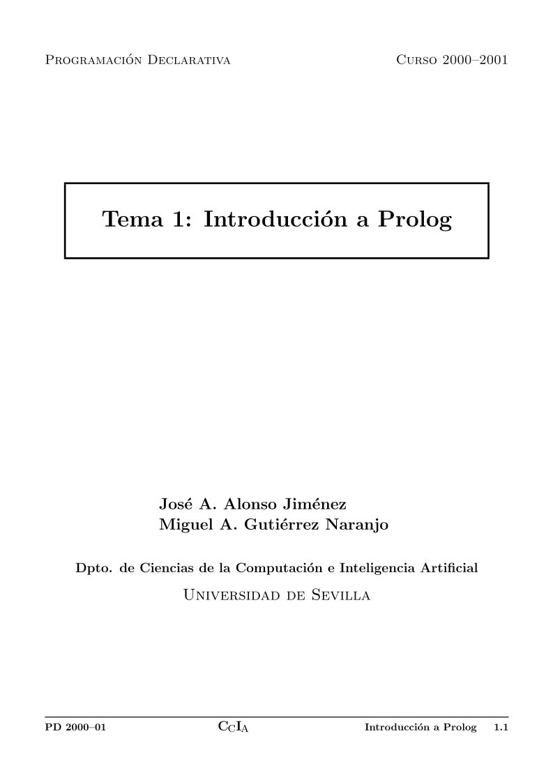 Imágen de pdf Tema 1: Introducción a Prolog