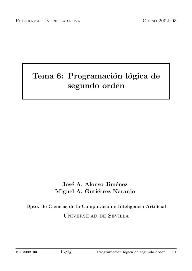 Imágen de pdf Tema 6: Programación lógica de segundo orden