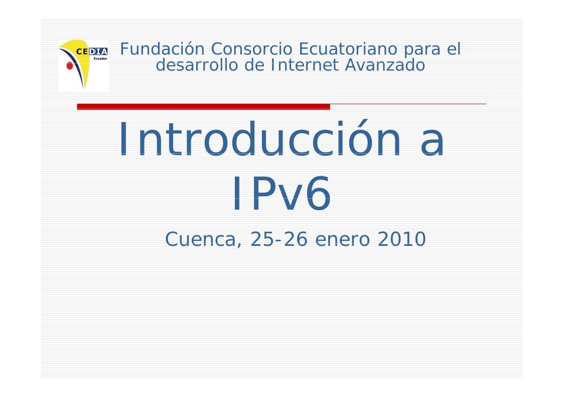 Imágen de pdf Introducción a IPv6
