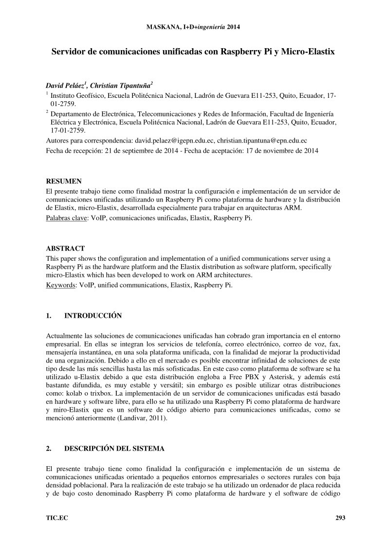 Imágen de pdf Servidor de comunicaciones unificadas con Raspberry Pi y Micro-Elastix