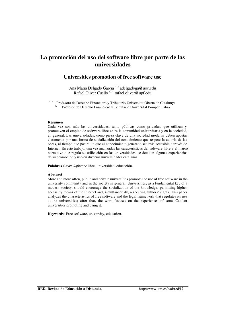 Imágen de pdf La promoción del uso del software libre por parte de las universidades