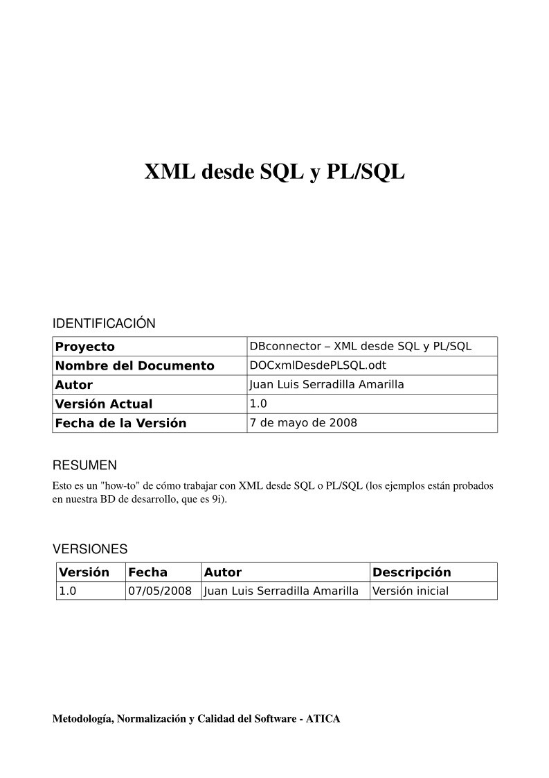 PDF de programación - XML desde SQL y PL/SQL