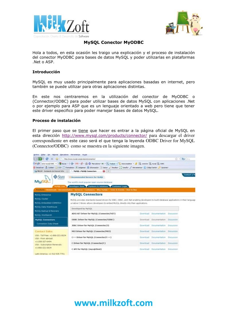 Imágen de pdf MySQL Conector MyODBC