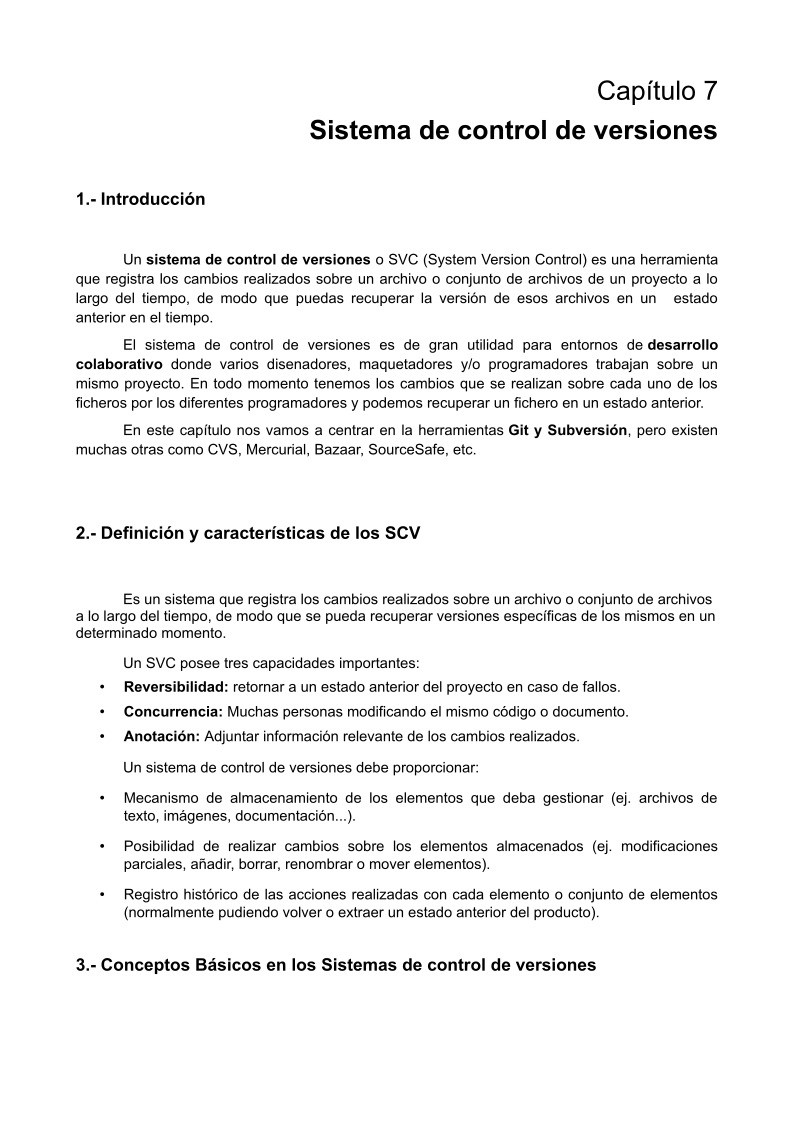 Imágen de pdf Capítulo 7 - Sistema de control de versiones