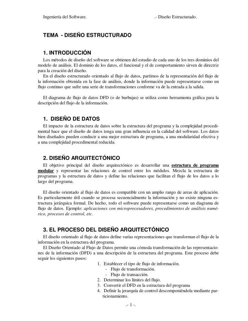 Imágen de pdf TEMA - DISEÑO ESTRUCTURADO - Ingeniería de Software