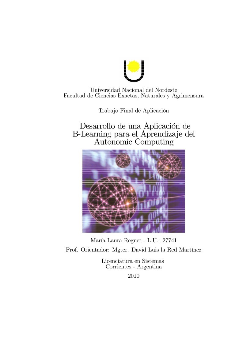 Imágen de pdf Desarrollo de una Aplicación de B-Learning para el Aprendizaje del Autonomic Computing