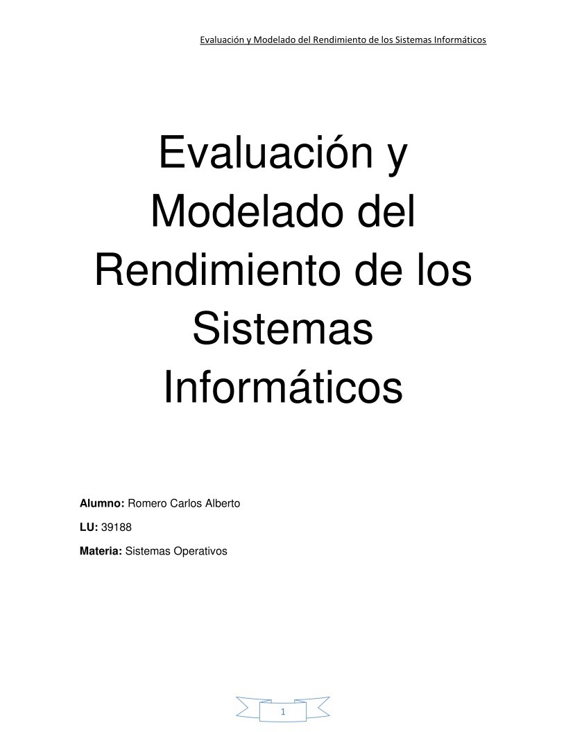 Imágen de pdf Evaluación y Modelado del Rendimiento de los Sistemas Informáticos