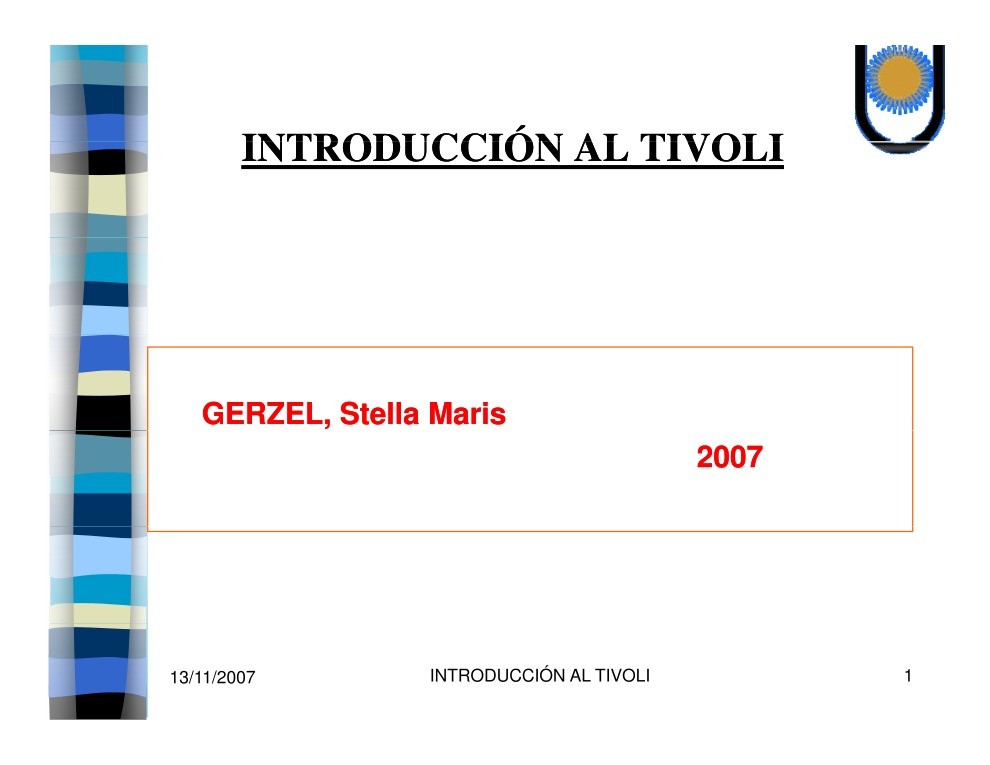 Imágen de pdf Introducción al Tivoli