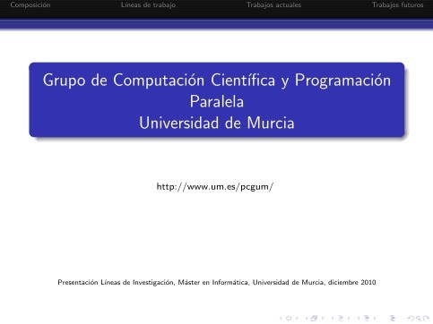 Imágen de pdf Grupo de Computación Científica y Programación Paralela  Universidad de Murcia