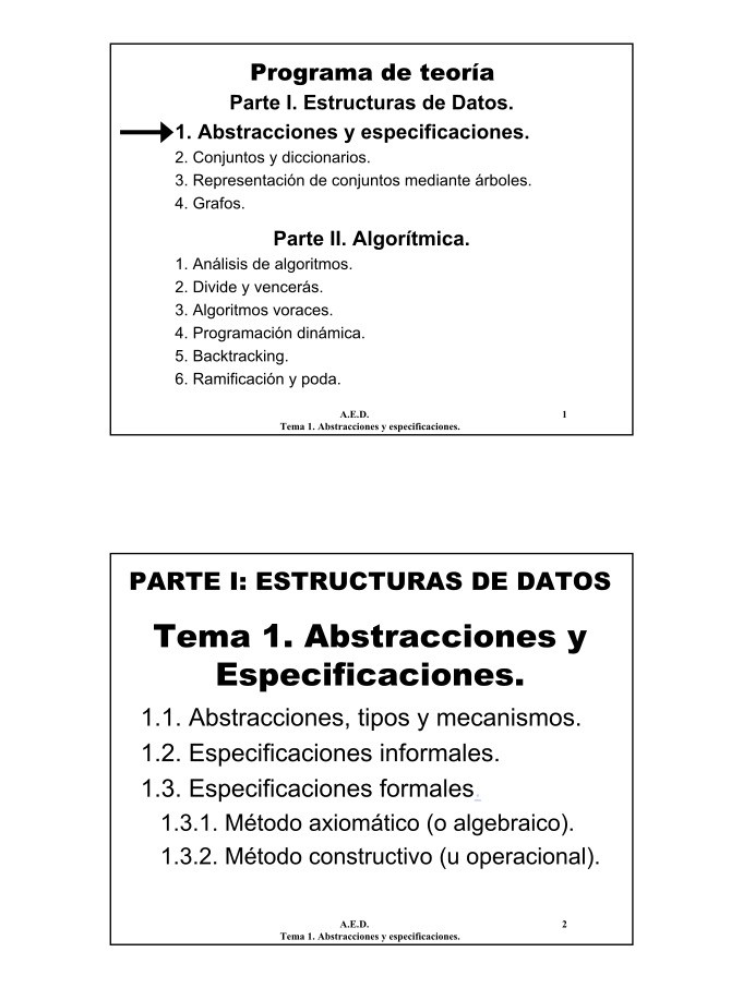 Imágen de pdf Tema 1. Abstracciones y Especificaciones - Parte I. Estructuras de Datos