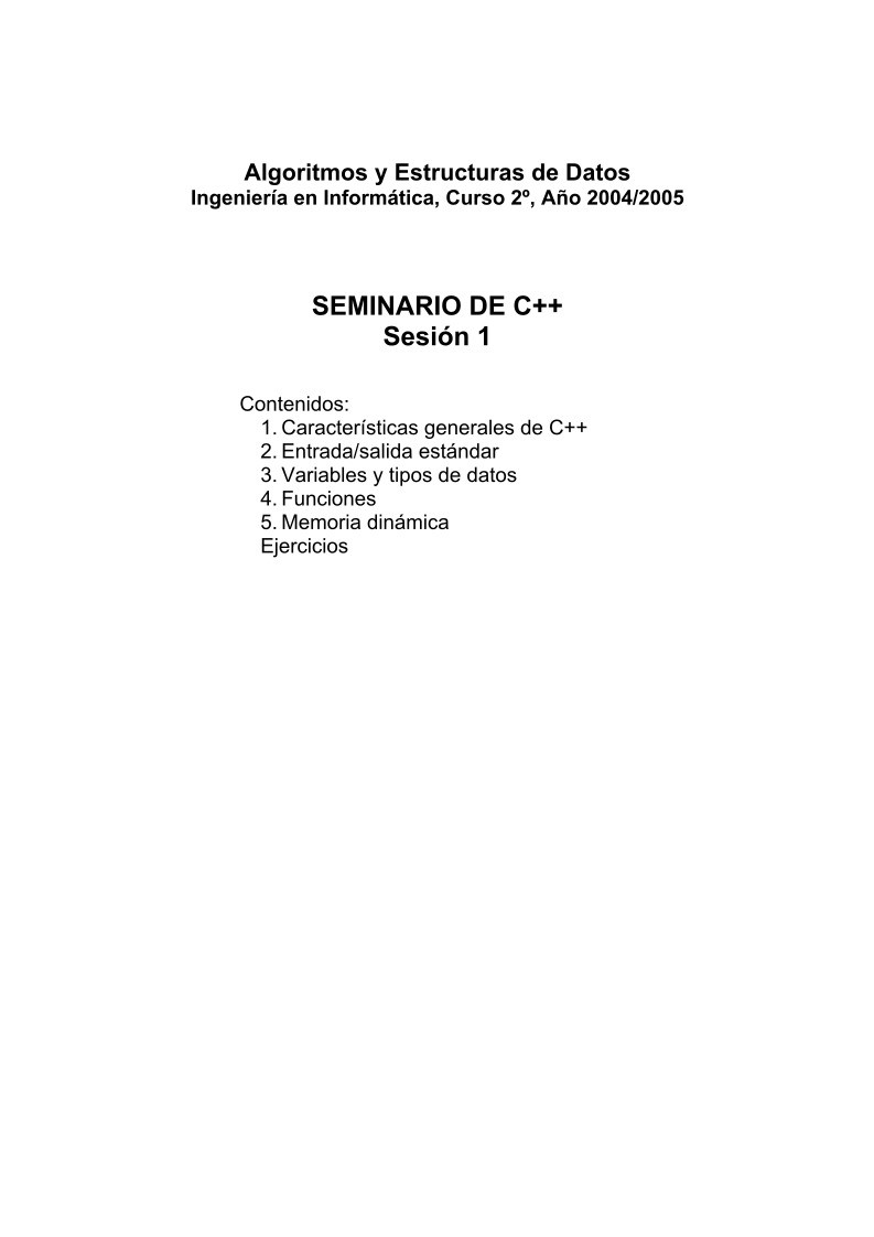 Imágen de pdf Seminario de C++ - Sesión 1