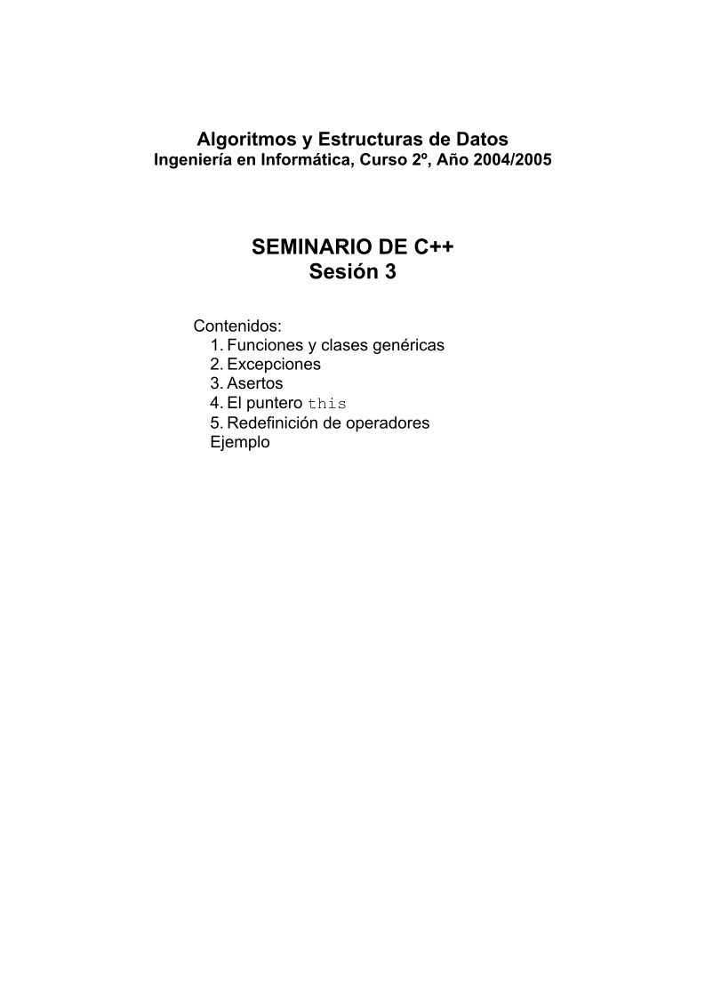 Imágen de pdf Seminario de C++ - Sesión 3