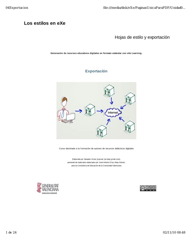 Imágen de pdf Los estilos en eXe - Hojas de estilo y exportación