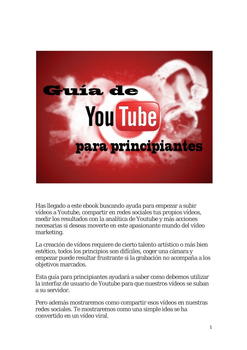Imágen de pdf Guía de Youtube para principiantes