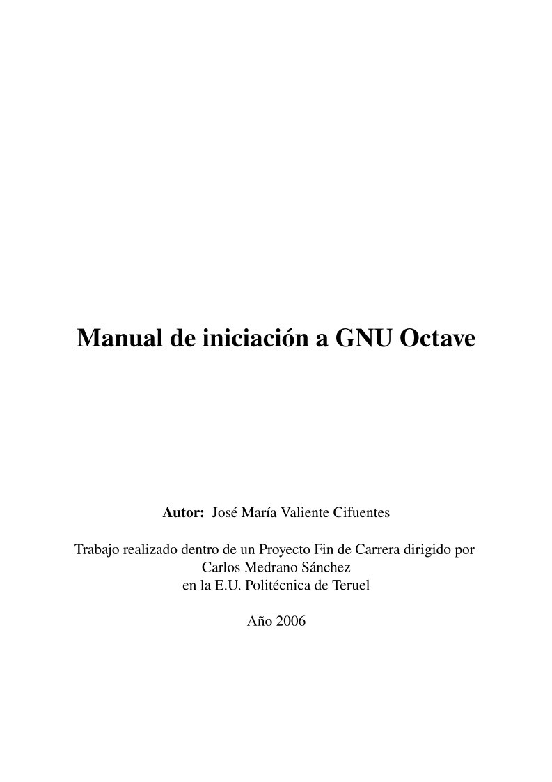 Imágen de pdf Manual de iniciación a GNU Octave