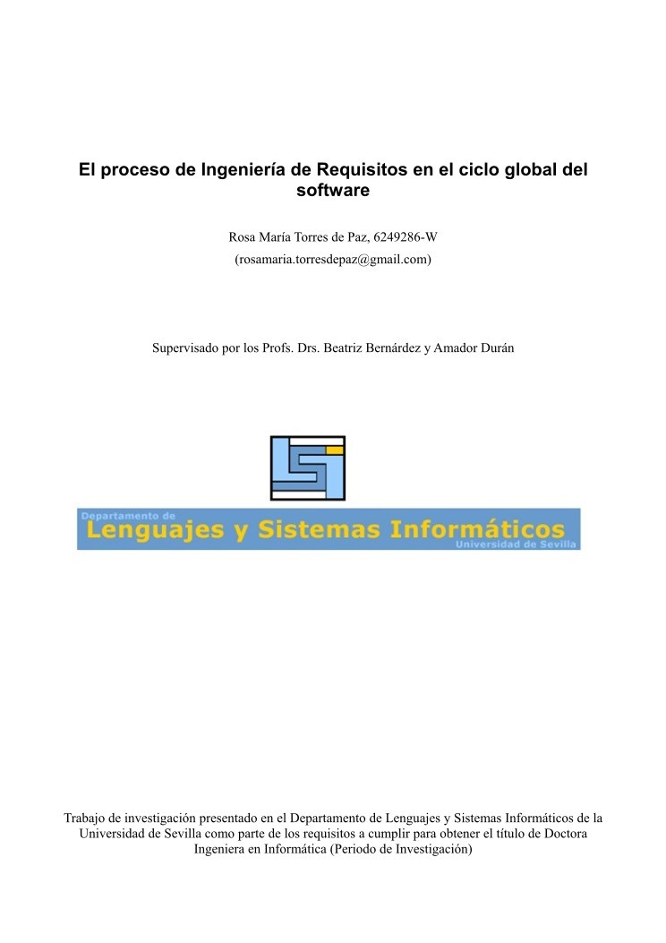 Imágen de pdf El proceso de Ingeniería de Requisitos en el ciclo global del software
