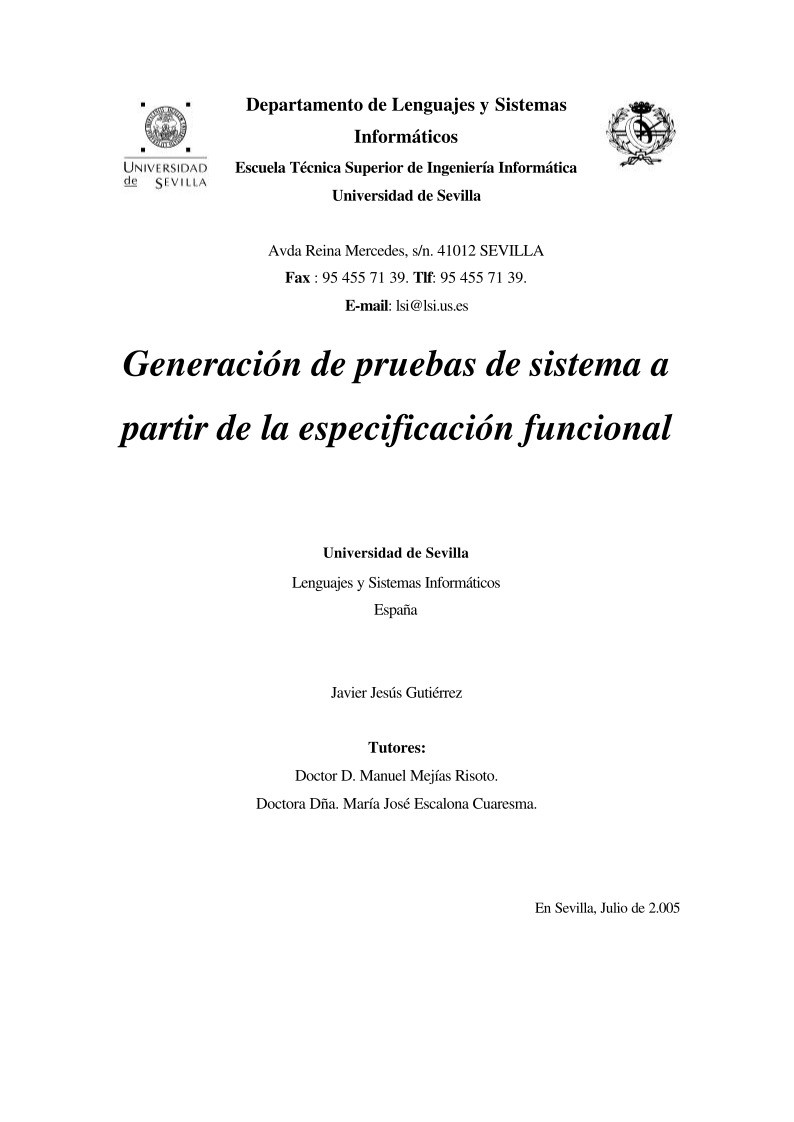 Imágen de pdf Generación de pruebas de sistema a partir de la especificación funcional