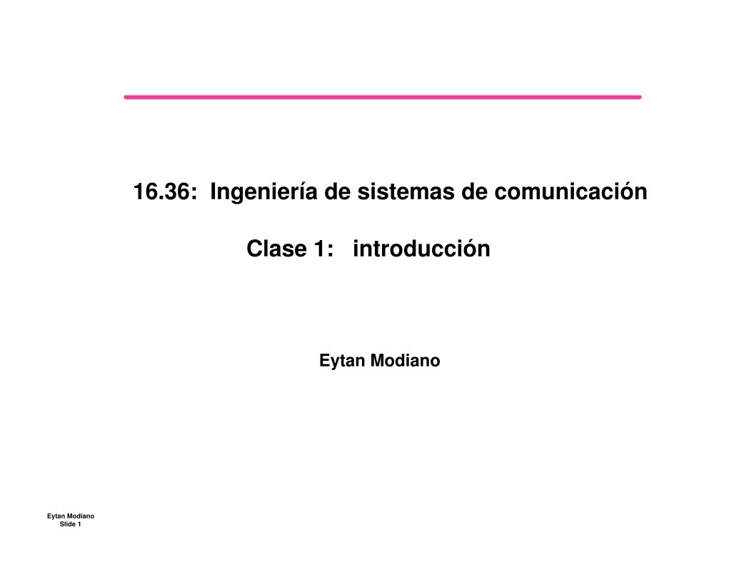Imágen de pdf Ingeniería de sistemas de comunicación - Clase 1: introducción