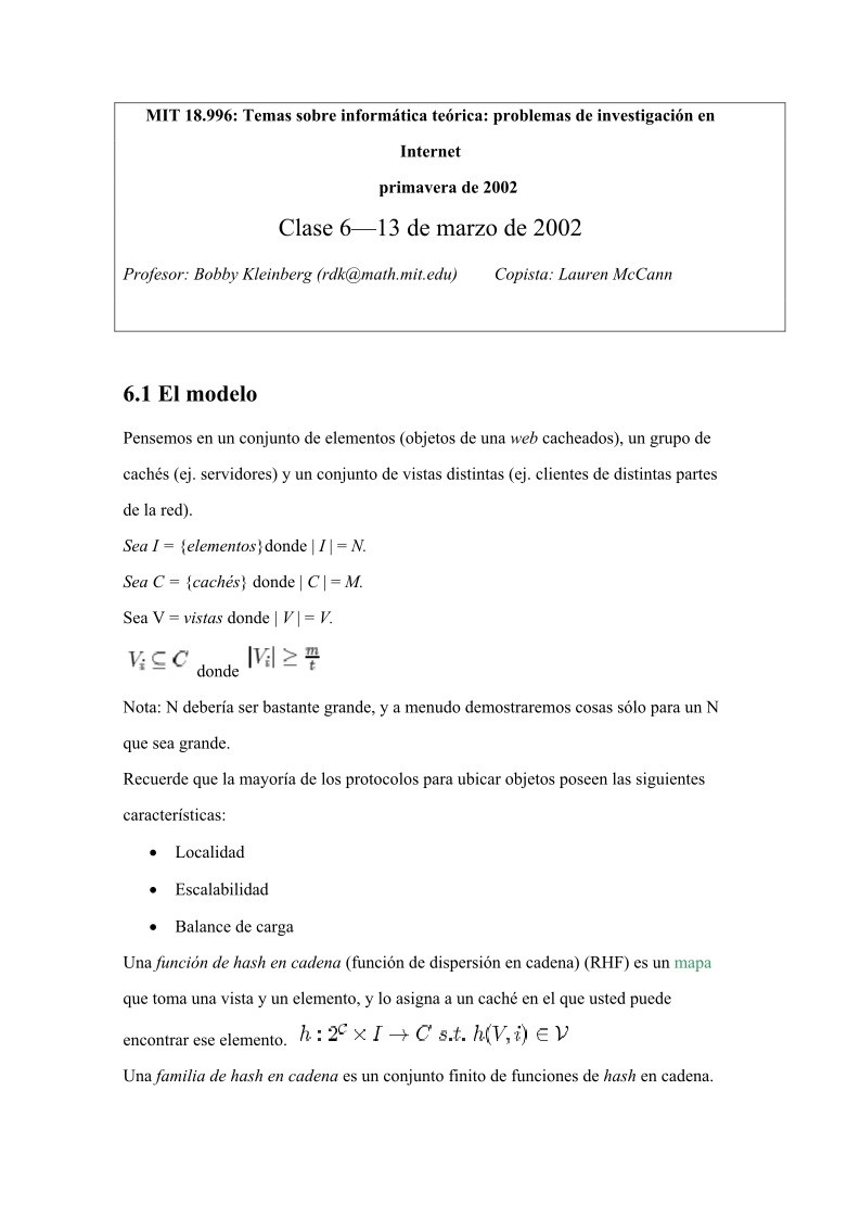 Imágen de pdf Temas sobre informática teórica - Problemas de investigación en Internet - Clase 6