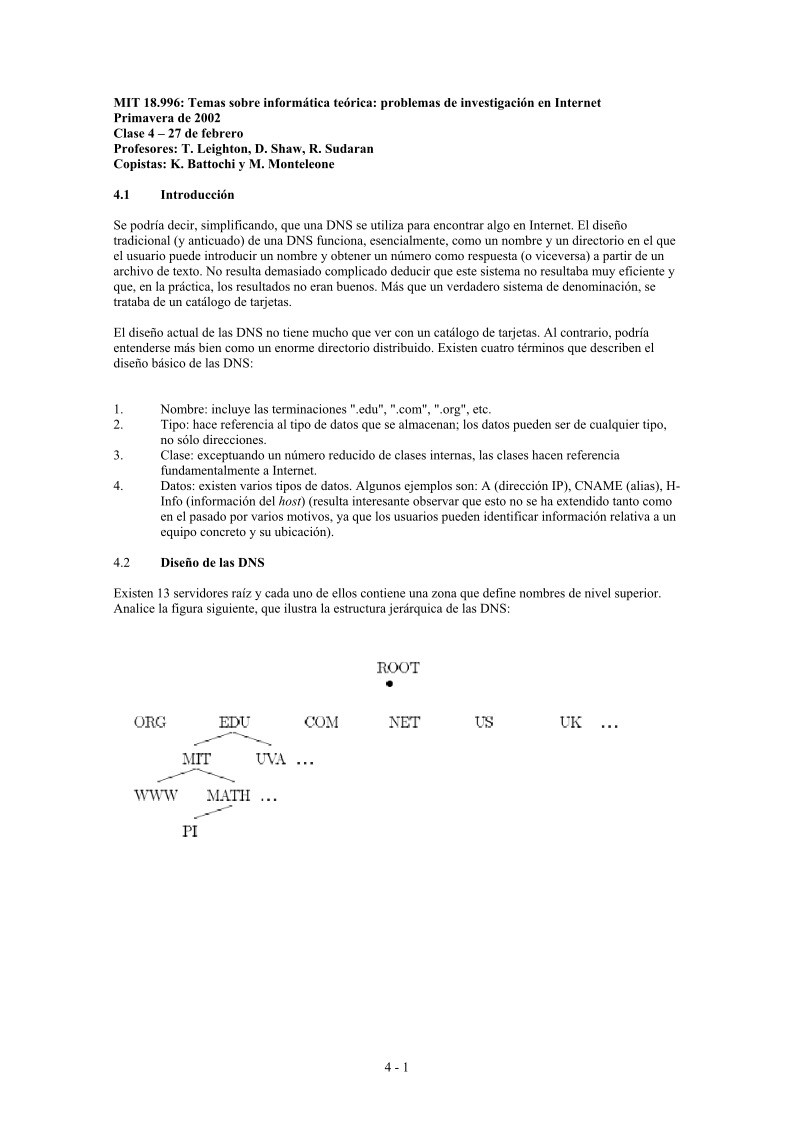 Imágen de pdf Temas sobre informática teórica - Problemas de investigación en Internet - Clase 4