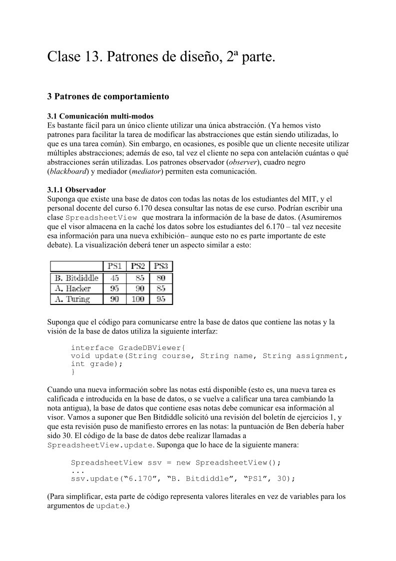 Imágen de pdf Clase 13. Patrones de diseño, 2ª parte