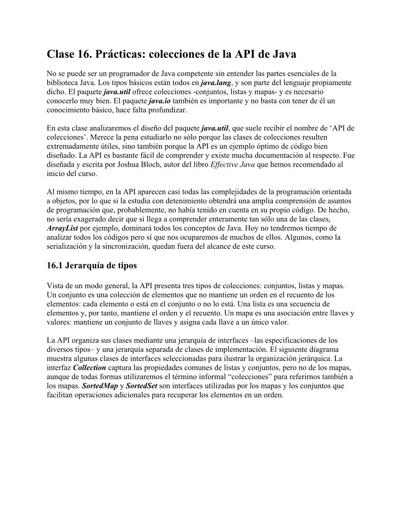 PDF de programación - Clase 16. Prácticas: colecciones de la API de Java