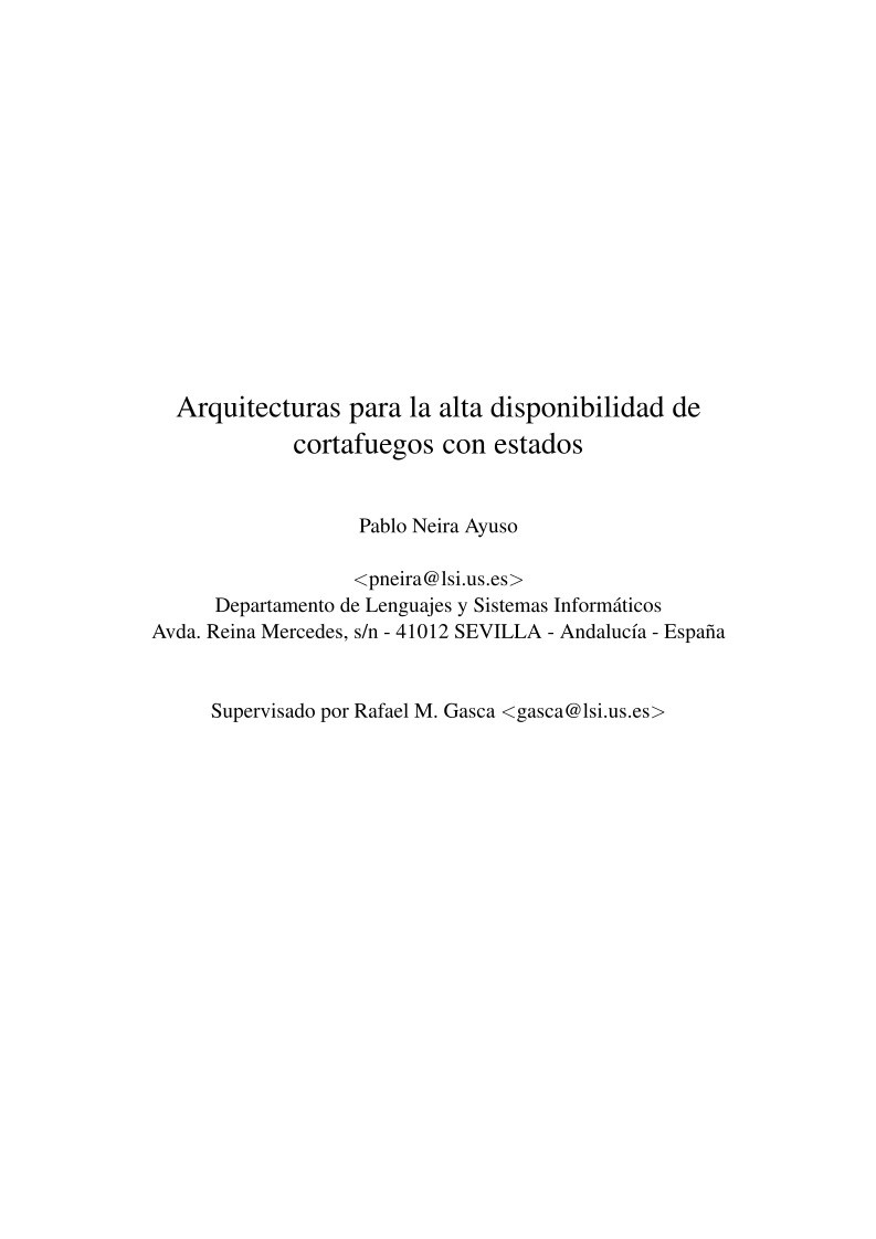 Imágen de pdf Arquitecturas para la alta disponibilidad de cortafuegos con estados