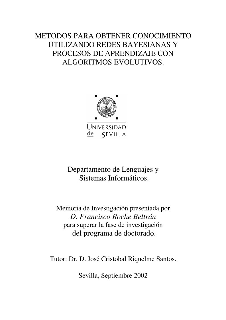 Imágen de pdf METODOS PARA OBTENER CONOCIMIENTO UTILIZANDO REDES BAYESIANAS Y PROCESOS DE APRENDIZAJE CON ALGORITMOS EVOLUTIVOS