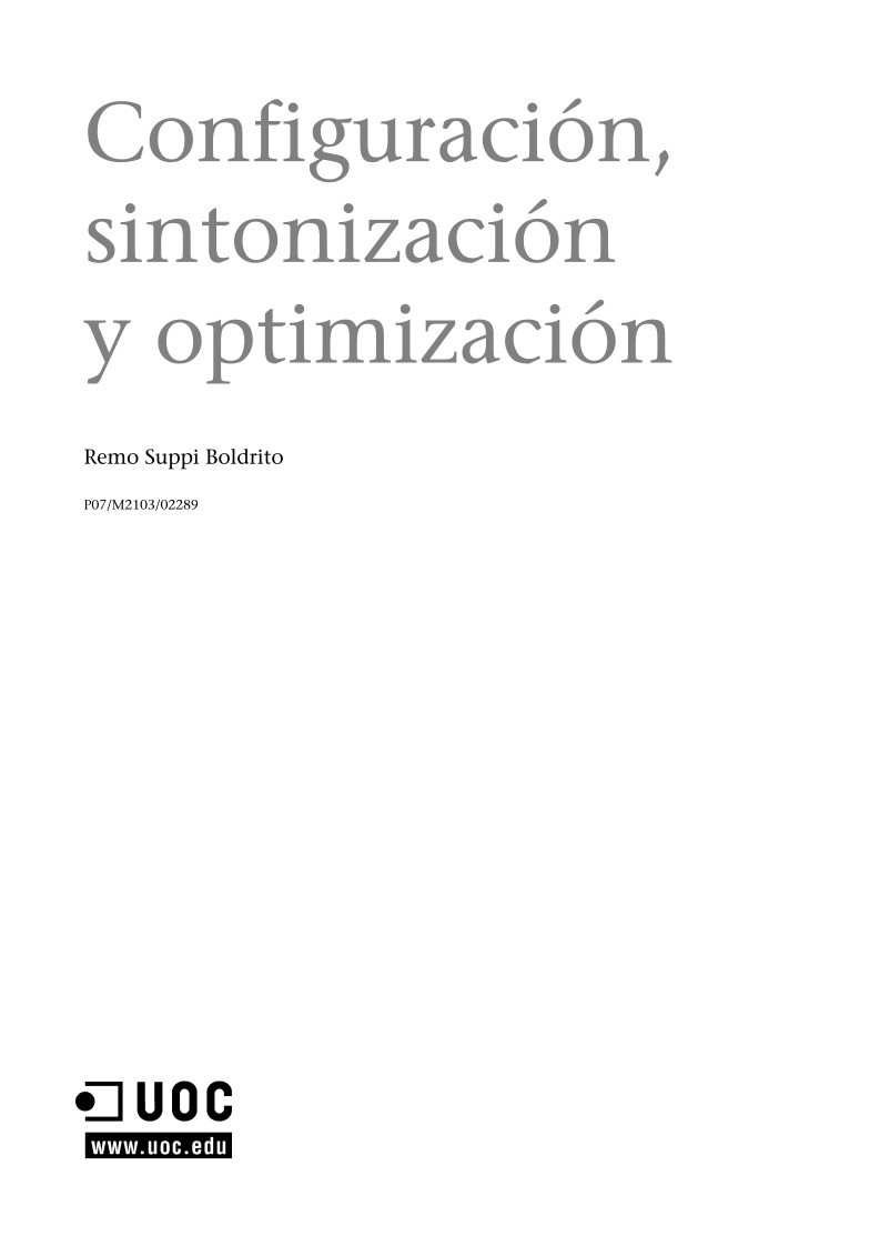 Imágen de pdf Configuración, sintonización y optimización