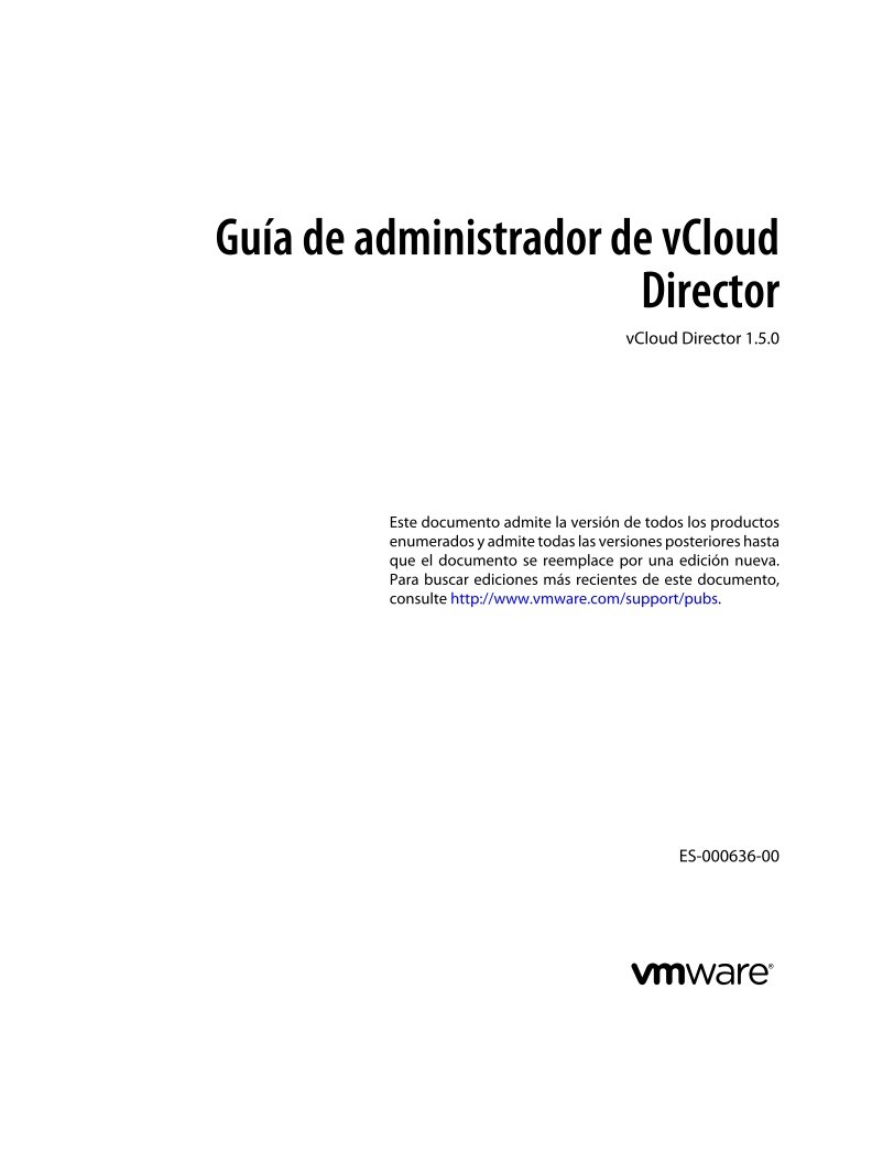 Imágen de pdf Guía de administrador de vCloud Director - vCloud Director 1.5.0