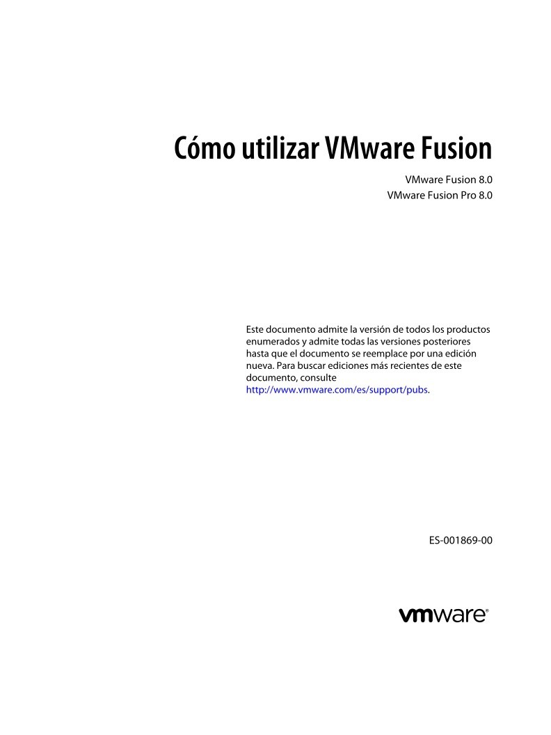 Imágen de pdf Cómo utilizar VMware Fusion - VMware Fusion 8.0